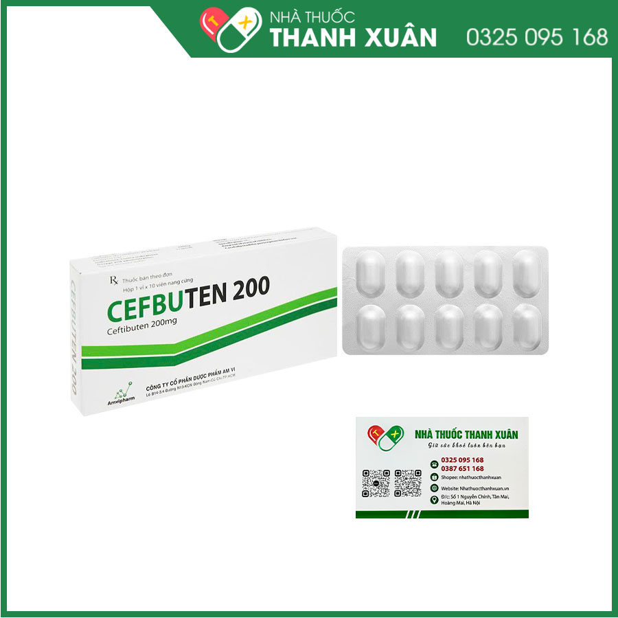 Cefbuten 200 điều trị các trường hợp nhiễm khuẩn vừa và nhẹ